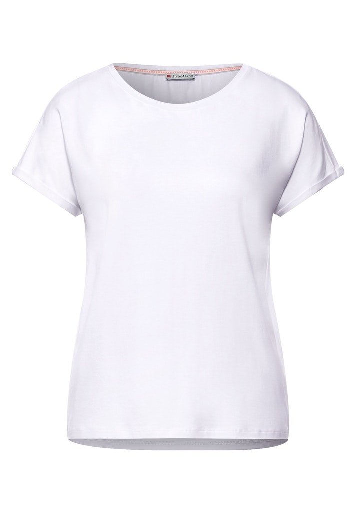 Street One Damen T-Shirt T-Shirt in Unifarbe white bequem online kaufen bei