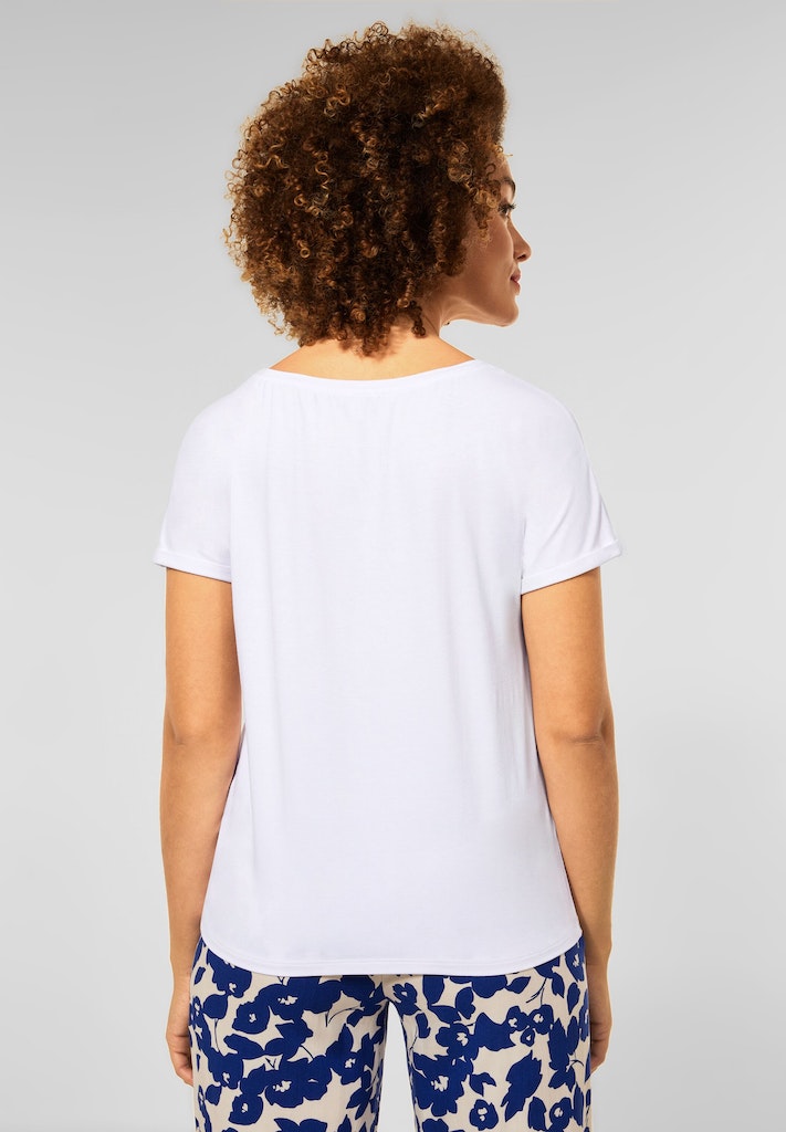 Street One Damen T-Shirt T-Shirt in Unifarbe white bequem online kaufen bei