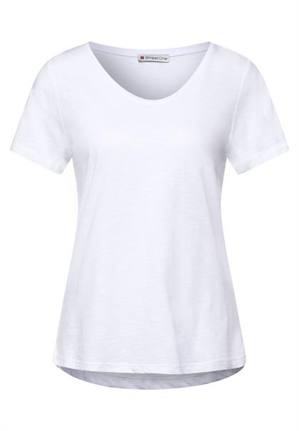 T-Shirt in Unifarbe white