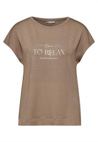 T-Shirt mit Artwork rich mocha