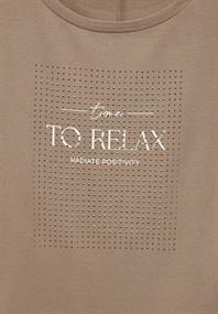 T-Shirt mit Artwork rich mocha