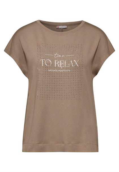 T-Shirt mit Artwork rich mocha
