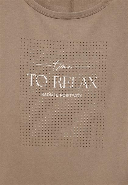 T-Shirt mit Artwork rich mocha