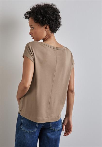 T-Shirt mit Artwork rich mocha
