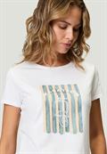 T-Shirt mit Aufdruck patch whiteblue
