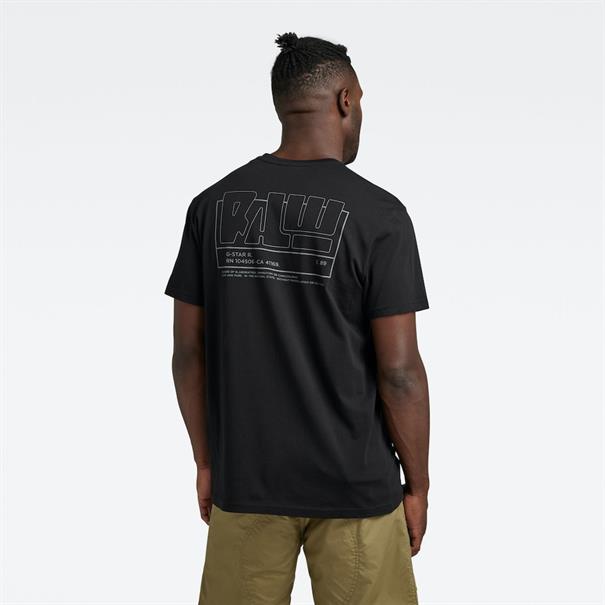 T-Shirt mit Backprint dk black