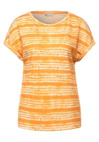 T-Shirt mit Batik Streifen sunset yellow