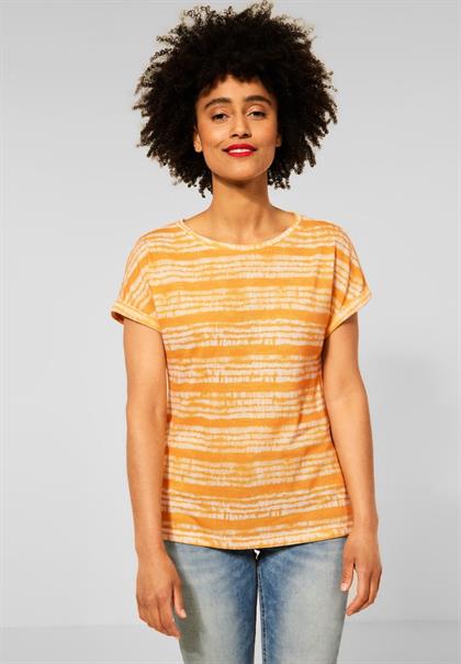 T-Shirt mit Batik Streifen sunset yellow