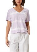 T-Shirt mit Batikmuster lila