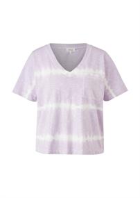 T-Shirt mit Batikmuster lila