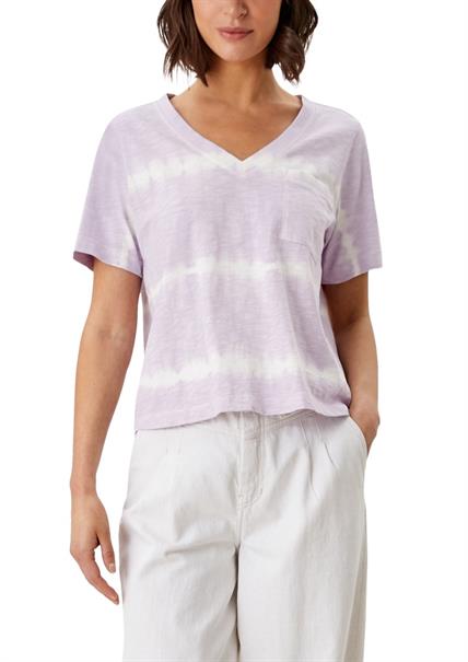 T-Shirt mit Batikmuster lila