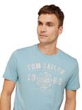 T-Shirt mit Bio-Baumwolle mit Textprint calm cloud blue