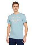 T-Shirt mit Bio-Baumwolle mit Textprint calm cloud blue