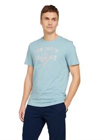 T-Shirt mit Bio-Baumwolle mit Textprint calm cloud blue
