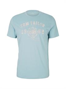 T-Shirt mit Bio-Baumwolle mit Textprint calm cloud blue