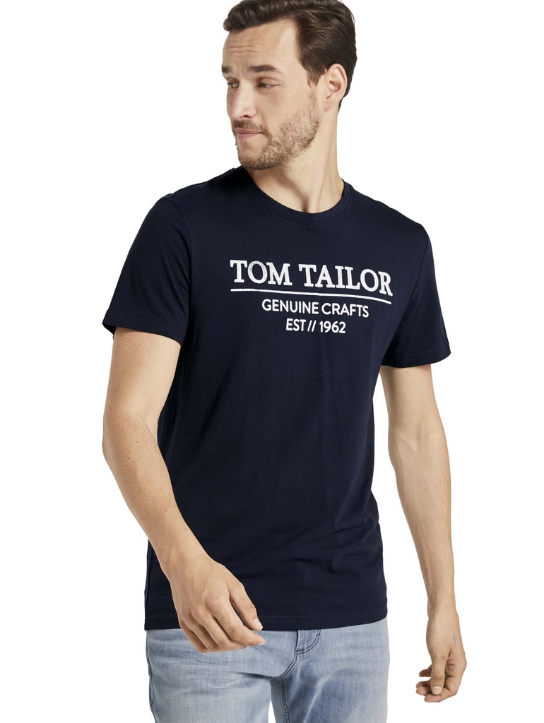 Tom Tailor Herren T-Shirt T-Shirt mit Bio-Baumwolle white bequem online  kaufen bei