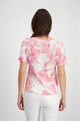 T-Shirt mit Blumen pink smoothie gemustert