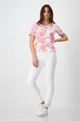 T-Shirt mit Blumen pink smoothie gemustert