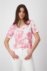 T-Shirt mit Blumen pink smoothie gemustert