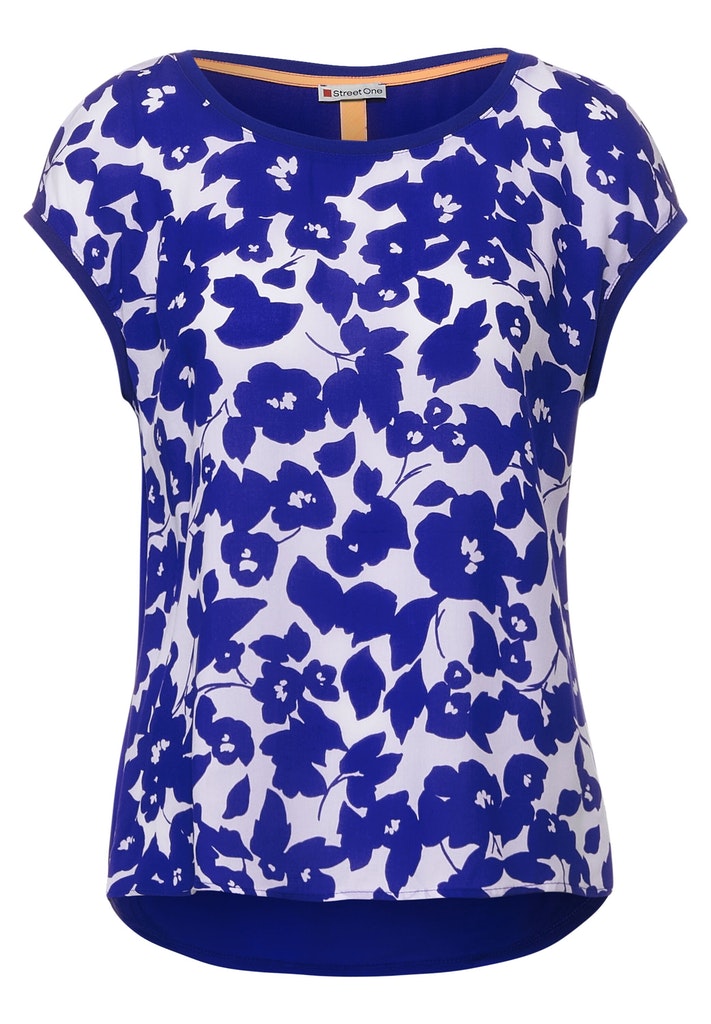 Street One Damen T-Shirt A317851 Intense Blue - größe