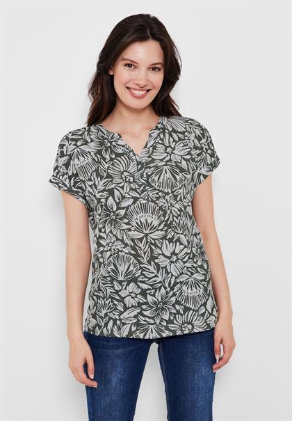 T-Shirt mit Blumenmuster easy khaki