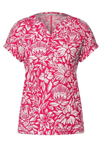 T-Shirt mit Blumenmuster strawberry red