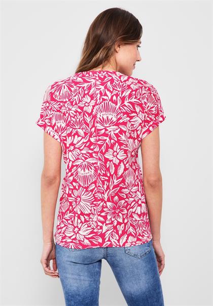 T-Shirt mit Blumenmuster strawberry red
