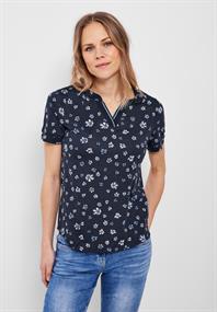 T-Shirt mit Blumenprint deep blue