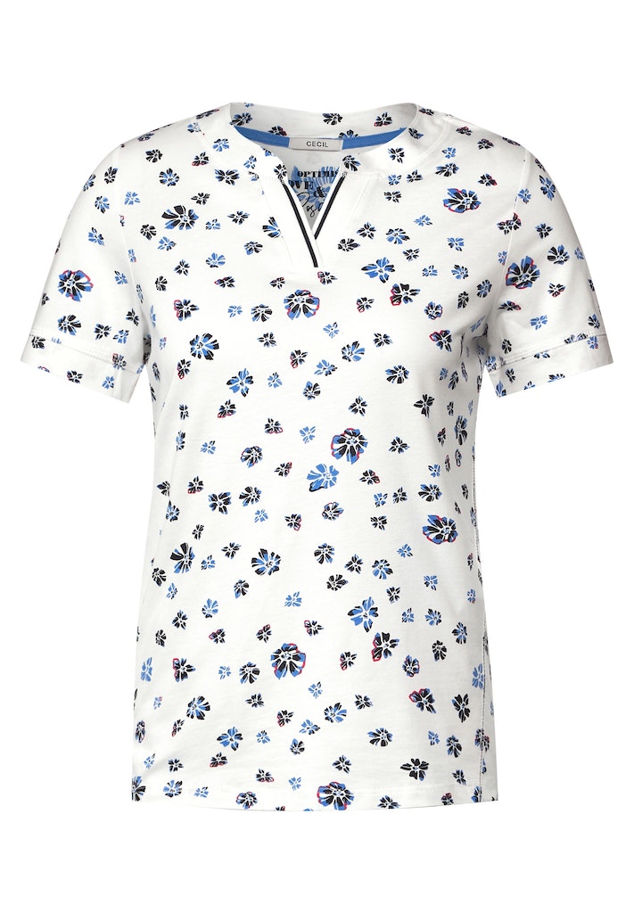 Cecil Damen T-Shirt T-Shirt mit Blumenprint vanilla white bequem online  kaufen bei