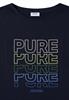 T-Shirt mit Boat Neck und Frontprint urban dark blue