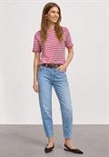 T-Shirt mit Boat Neck und Streifen blush berry
