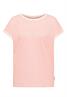 T-Shirt mit Boat Neck und Streifen coral