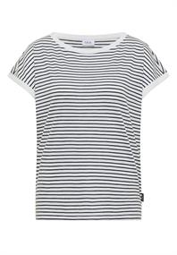T-Shirt mit Boat Neck und Streifen palm breeze green