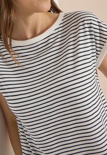 T-Shirt mit Boat Neck und Streifen palm breeze green