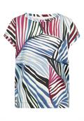 T-Shirt mit Boatneck und Grafikprint palm breeze green
