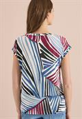 T-Shirt mit Boatneck und Grafikprint palm breeze green
