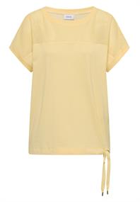 T-Shirt mit Boatneck und Mesh-Einsatz buttermilk yellow