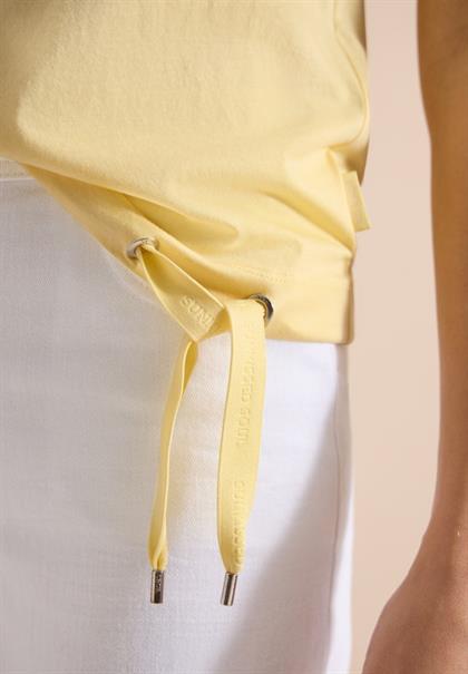 T-Shirt mit Boatneck und Mesh-Einsatz buttermilk yellow