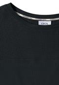 T-Shirt mit Boatneck und Mesh-Einsatz palm breeze green