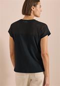 T-Shirt mit Boatneck und Mesh-Einsatz palm breeze green