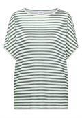 T-Shirt mit Boatneck und Streifen just khaki