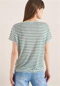 T-Shirt mit Boatneck und Streifen just khaki