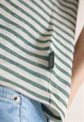 T-Shirt mit Boatneck und Streifen just khaki