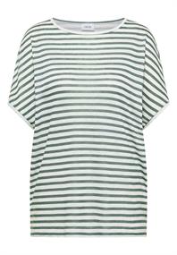 T-Shirt mit Boatneck und Streifen just khaki