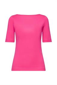 T-Shirt mit Bootausschnitt pink fuchsia
