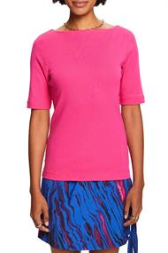 T-Shirt mit Bootausschnitt pink fuchsia