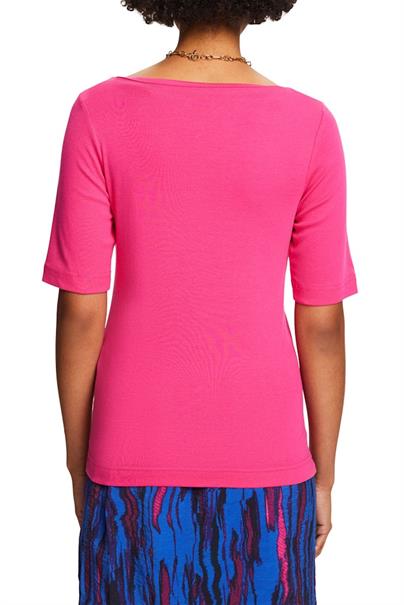 T-Shirt mit Bootausschnitt pink fuchsia
