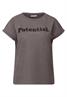 T-Shirt mit Bouclé Wording dark nomad brown mel.