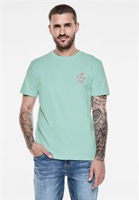 T-Shirt mit Brustprint light turquoise