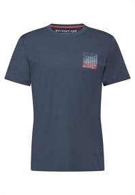 T-Shirt mit Brustprint marine blue